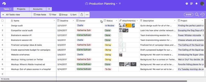 zapiers project management app airtable