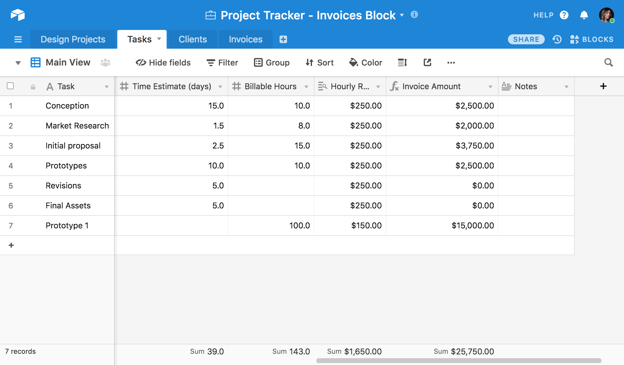 Invoice Record Keeping Template