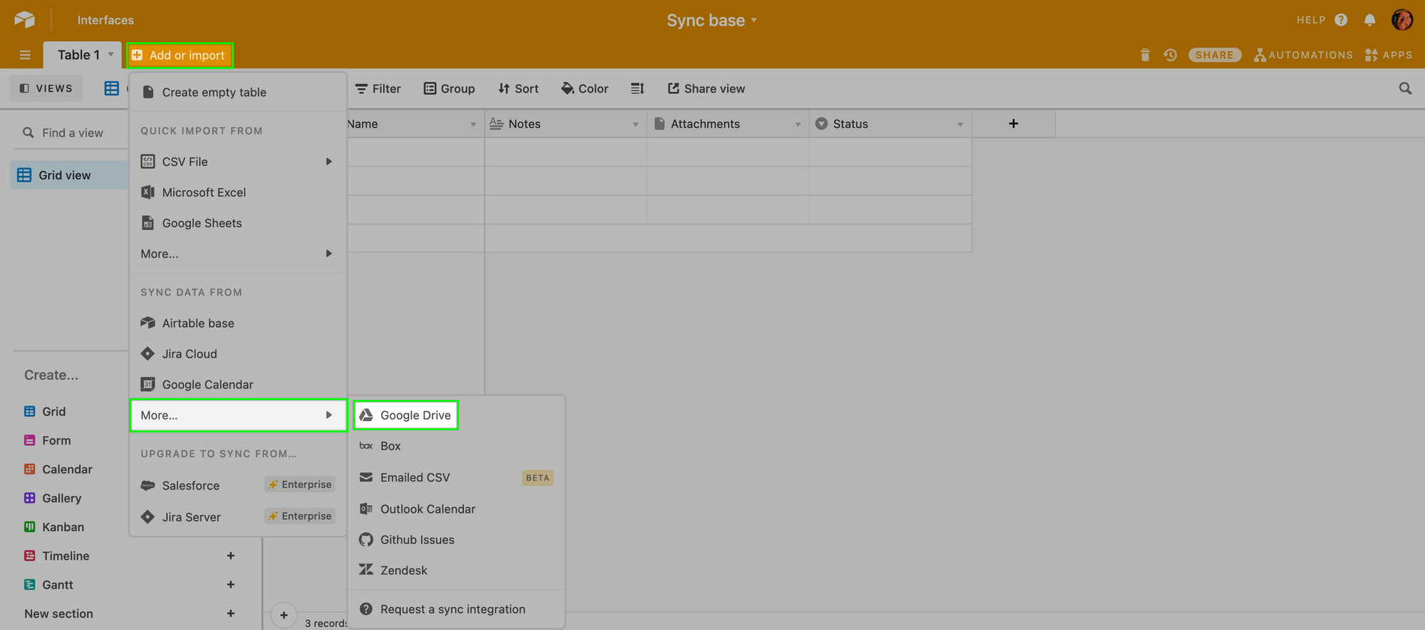 airtable base sync