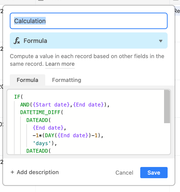 airtable find formula