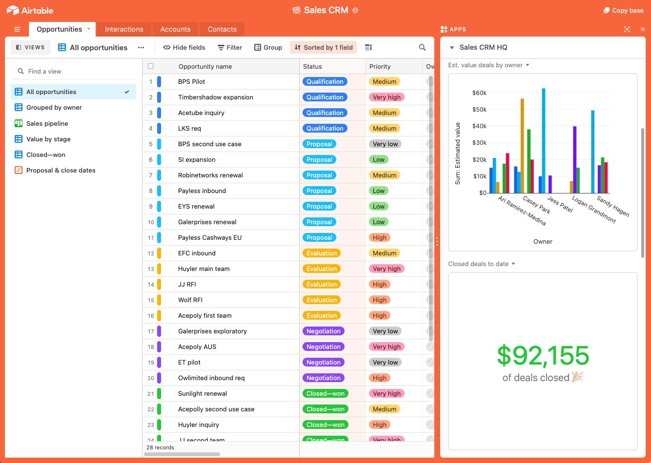 airtable sales crm